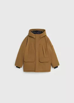 Утеплённая куртка с капюшоном для мальчиков, Серый