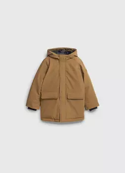 Утеплённая куртка с патчем для мальчиков, Серый