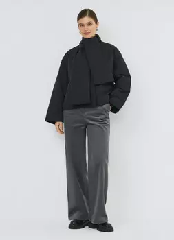 Утеплённая куртка с шарфом, Черный