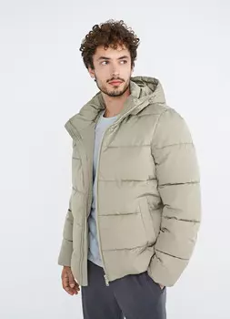 Утеплённая куртка со съёмным капюшоном, Бежевый
