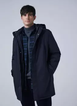 Утеплённая куртка со съёмным капюшоном, Синий