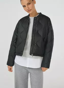 Утеплённая стёганая куртка, Черный