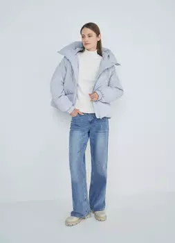 Утеплённая стёганая куртка с капюшоном, Белый