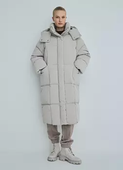 Утеплённая стёганая куртка с капюшоном, Бежевый