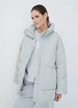 Утеплённая стёганая куртка с накладными карманами, Серый