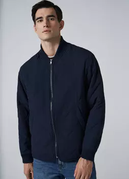 Утеплённая стёганая куртка, Синий