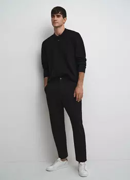 Утеплённые брюки из твила, Черный