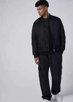 Утеплённые брюки-карго, Черный