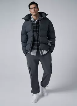 Утеплённые брюки-карго, Серый