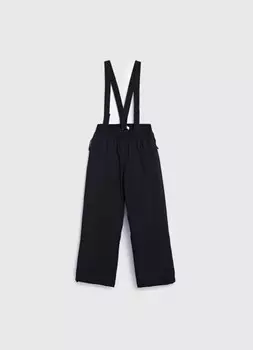 Утеплённые брюки с лямками для девочек, Черный