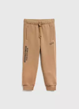 Утеплённые брюки с принтом для мальчиков, Коричневый