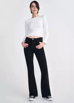 Утеплённые джинсы Bootcut с подкладкой из флиса, Черный