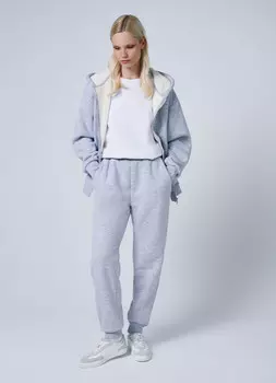 Утеплённые джоггеры с мехом, Серый