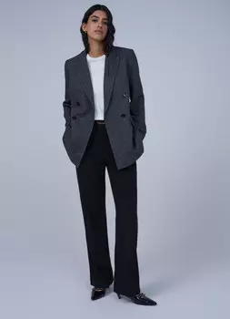 Утеплённые прямые брюки, Черный