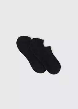 Утеплённые следки с силиконом на пятке, Черный