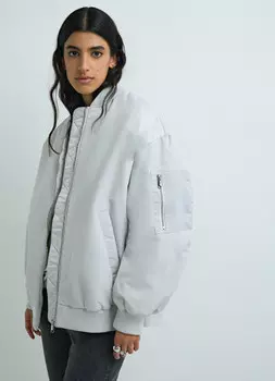 Утеплённый бомбер, Серый