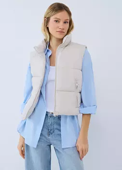 Утеплённый стёганый жилет, Бежевый