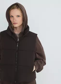 Утеплённый жилет, Коричневый