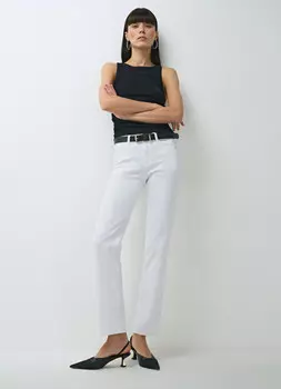 Узкие прямые джинсы, Белый