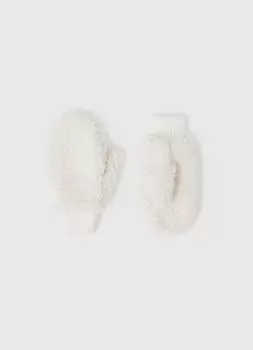 Варежки из шерпы для девочек, Белый