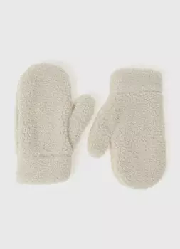 Варежки меховые, Бежевый