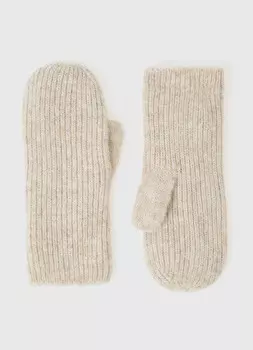 Варежки утеплённые вязаные, Бежевый