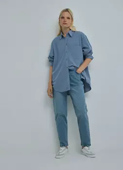 Вельветовая рубашка, Голубой