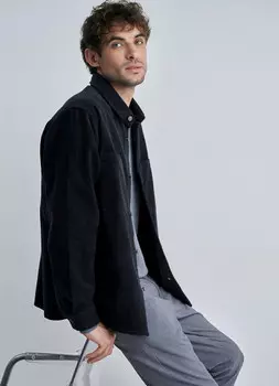 Вельветовая рубашка, Серый