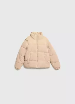 Вельветовая утеплённая куртка для девочек, Бежевый