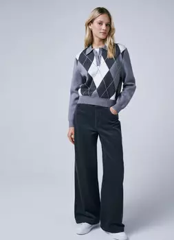 Вельветовые прямые брюки, Серый