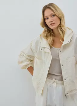 Ветровка с капюшоном, Бежевый