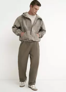 Ветровка с капюшоном, Бежевый