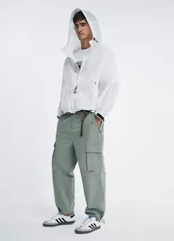 Ветровка с капюшоном O'STIN х Экспедиция, Белый