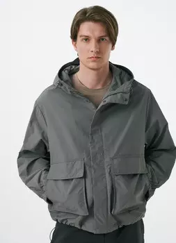 Ветровка с капюшоном, Зеленый