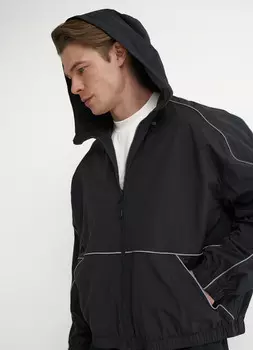 Ветровка со светоотражающими вставками, Черный