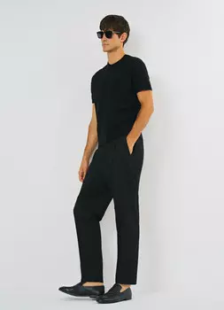 Вязаная футболка из пряжи, Черный