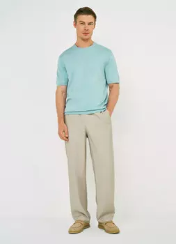 Вязаная футболка из пряжи с вискозой, Зеленый