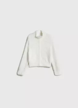 Вязаная толстовка с пушистым эффектом для девочек, Бежевый