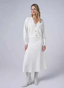 Вязаная юбка А-силуэта, Бежевый