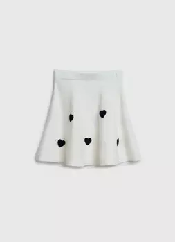 Вязаная юбка для девочек, Белый