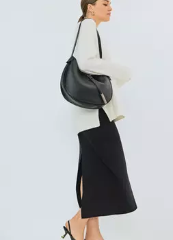 Вязаная юбка миди, Черный