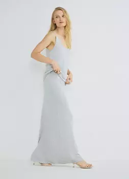 Вязаная юбка с кашемиром, Серый