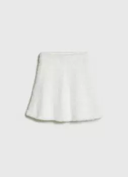 Вязаная юбка с пушистым эффектом для девочек, Бежевый