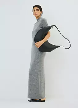 Вязаная юбка-трапеция, Серый