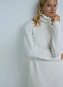 Вязаное платье, Белый