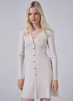 Вязаное платье из вискозы, Бежевый