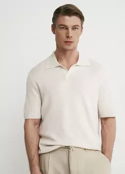 Вязаный джемпер-поло, Белый