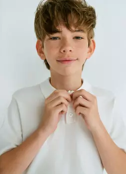 Вязаное поло для мальчиков, Белый