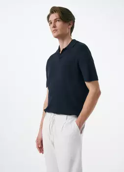 Вязаное поло, Синий