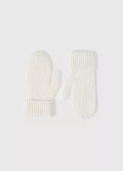 Вязаные варежки, Белый